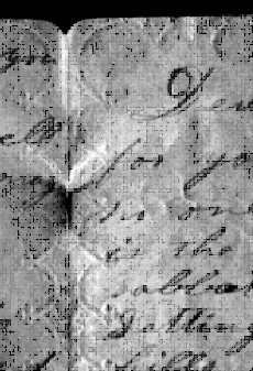 photo shows close-up of letter on stationary with raised lines in scrolls around the border.