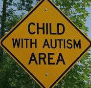 photo shows sign saying 'CHILD WITH AUTISM AREA'